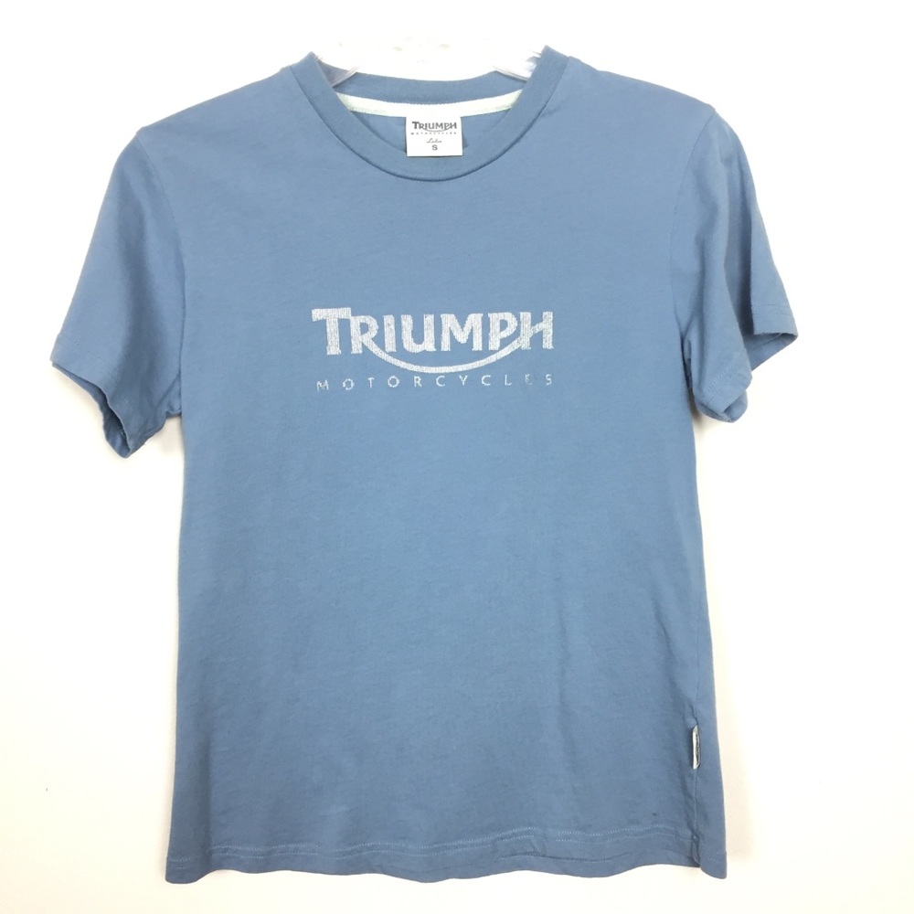 TRIUMPH Motorcycle Graphic Tee Small Blue